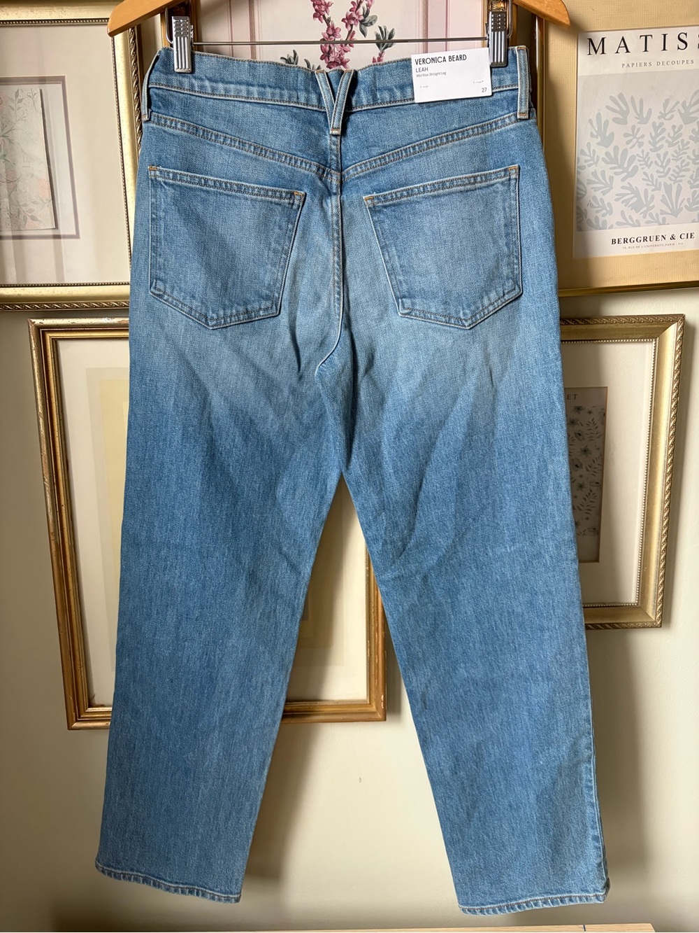 NWT Veronica Beard Leah Mid-Rise Straight-Leg Jeans 27 - Picture 11 of 11